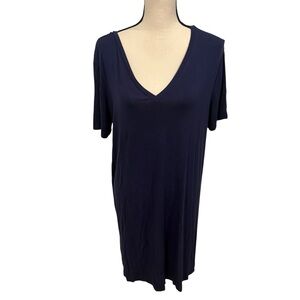 Piko 1988 Navy Dress Bamboo Soft Size Large V-Neck